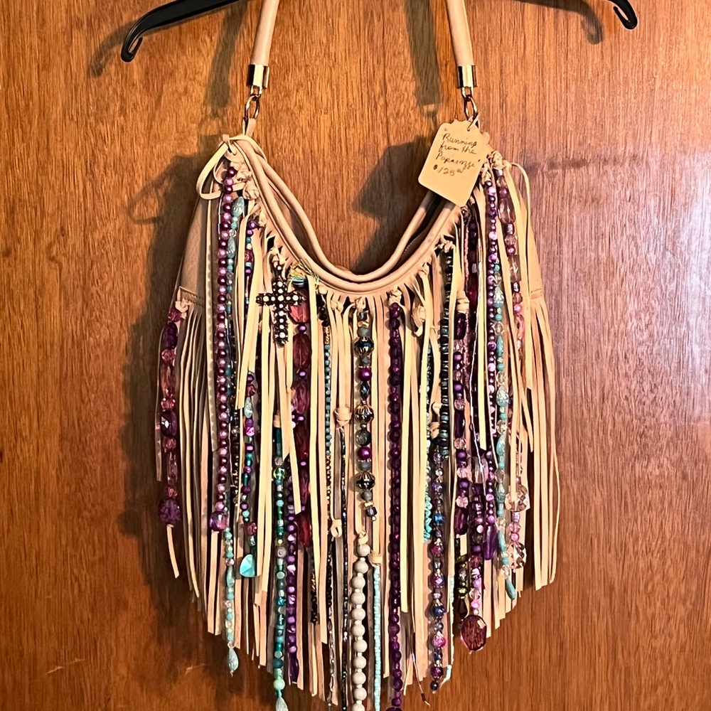 “Running from the Paparazzi”  Hand-beaded Bohemian Shoulder Bag